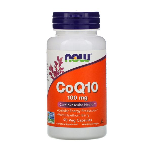 NOW FOODS Koenzim Q10 100 mg i Glog (90 veg kapsula)